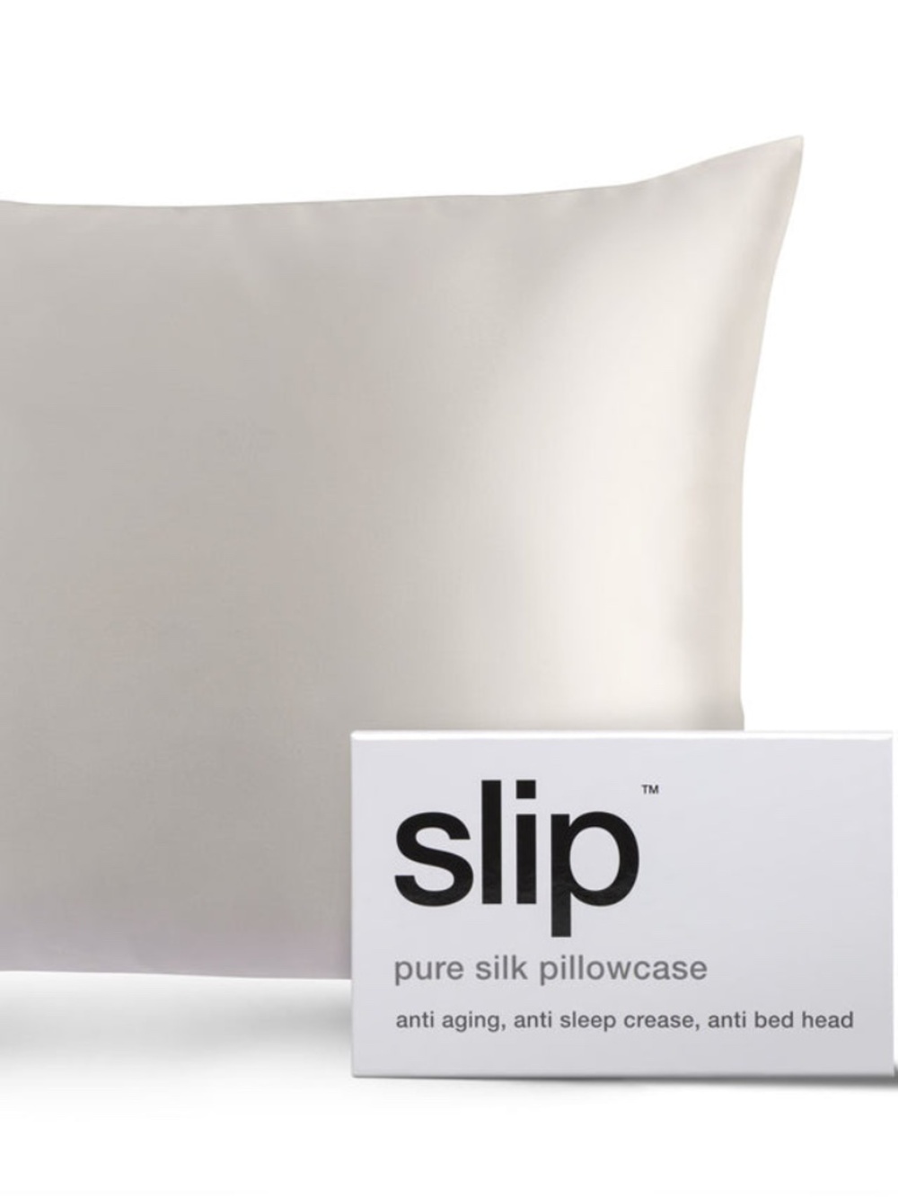 SLIP pure silk white queen zippered pillowcase - NWOT
